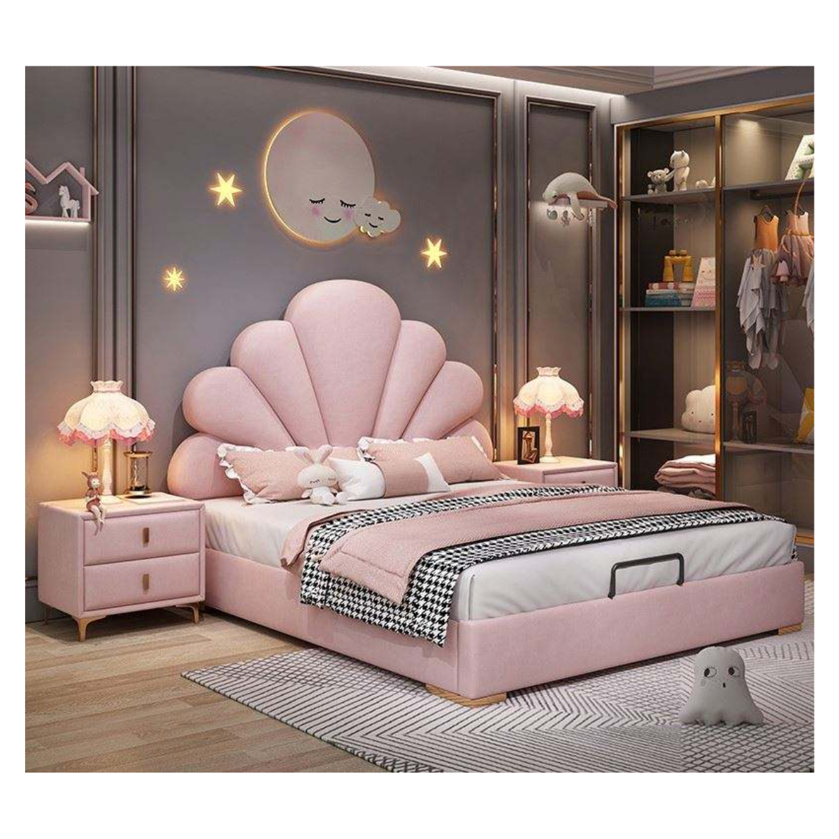 Seashell Petal Kids Storage Bed